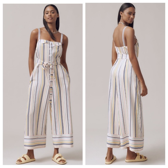 Maeve Pants - NEW Maeve Anthropologie Jumpsuit Womens S Multi Color Wide Leg Whimsical Boho